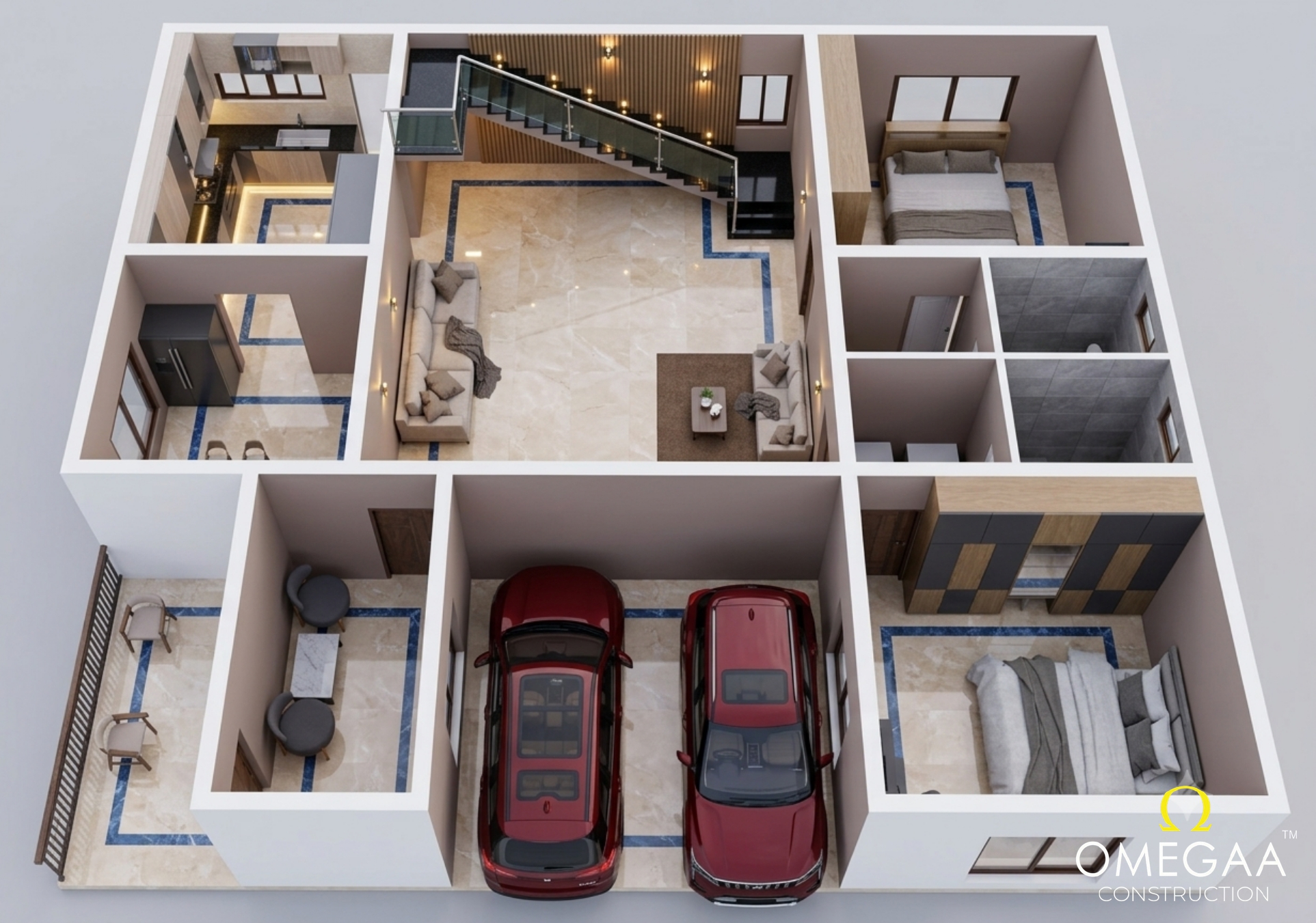 Duplex Top Front View